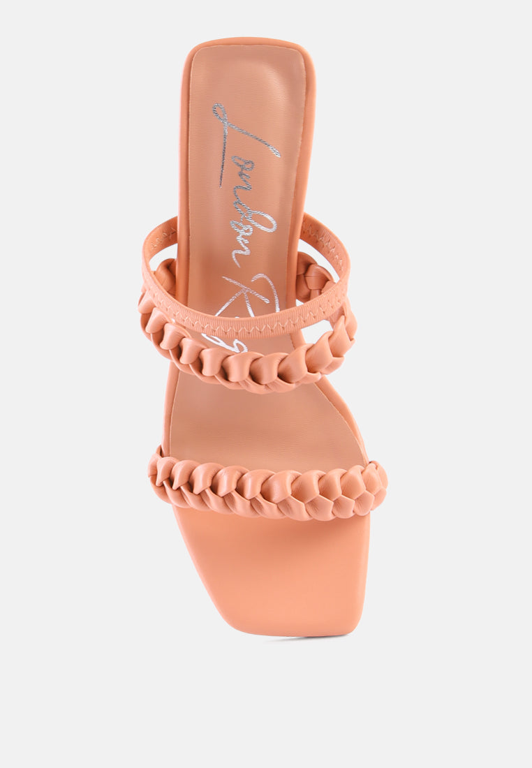 Arnie Braided Straps Block Heeled Sandals - Tigbul's Variety Fashion Shop