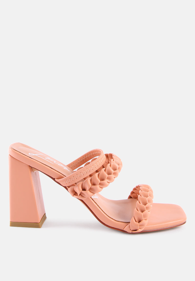 Arnie Braided Straps Block Heeled Sandals - Tigbul's Variety Fashion Shop