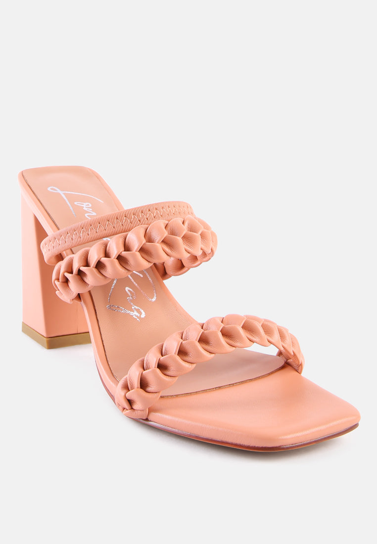 Arnie Braided Straps Block Heeled Sandals - Tigbul's Variety Fashion Shop