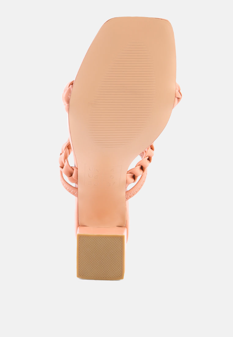 Arnie Braided Straps Block Heeled Sandals - Tigbul's Variety Fashion Shop