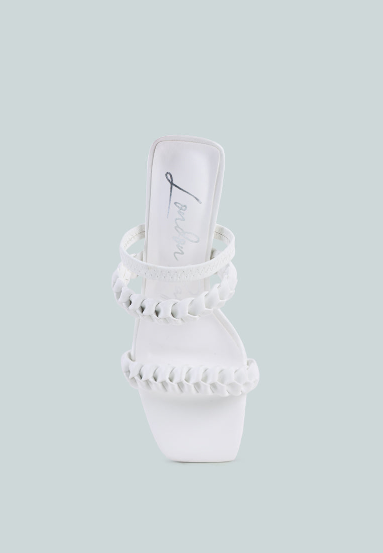 Arnie Braided Straps Block Heeled Sandals - Tigbul's Variety Fashion Shop
