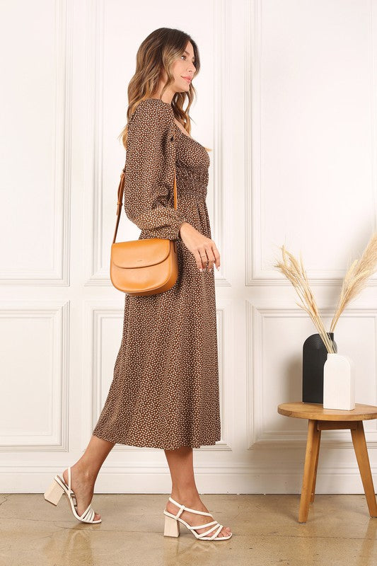 Square neck vintage puff dress - Tigbul's Variety Fashion Shop