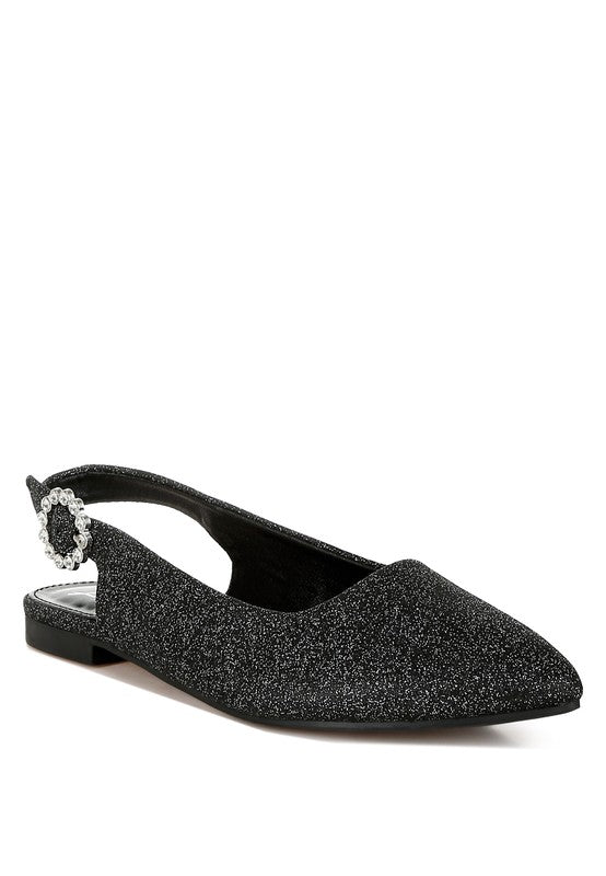 Giora Glitter Slingback Flat Sandals - Tigbul's Variety Fashion Shop