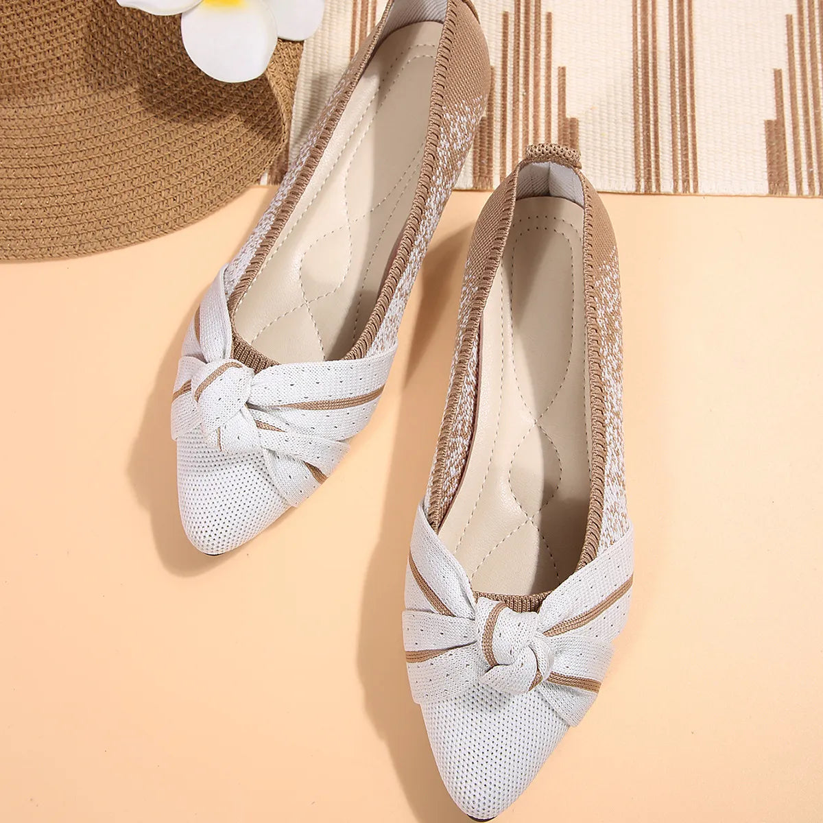 Contrast Point Toe Flats Slip-Ons - Tigbul's Variety Fashion Shop