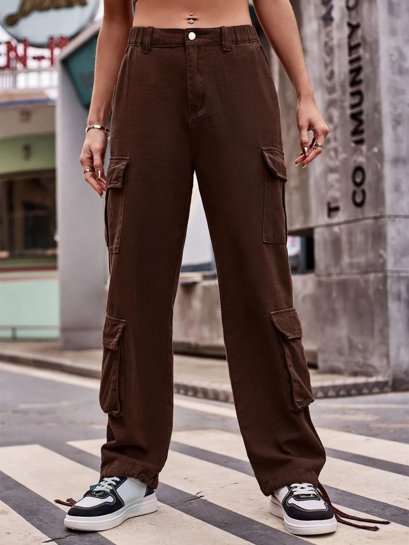 Casual Wide Leg Cargo Jeans - Tigbul's Variety Fashion Shop