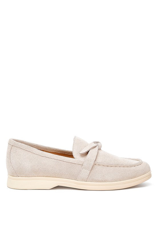 Nautica Genuine Suede Knot Detailed Loafers - Tigbul's Variety Fashion Shop