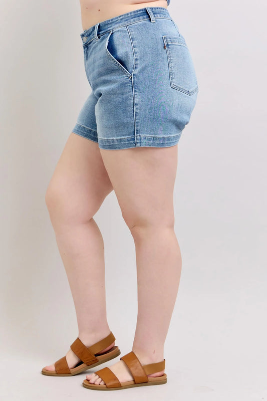 Judy Blue Plus Size High Rise Denim Shorts - Tigbul's Variety Fashion Shop