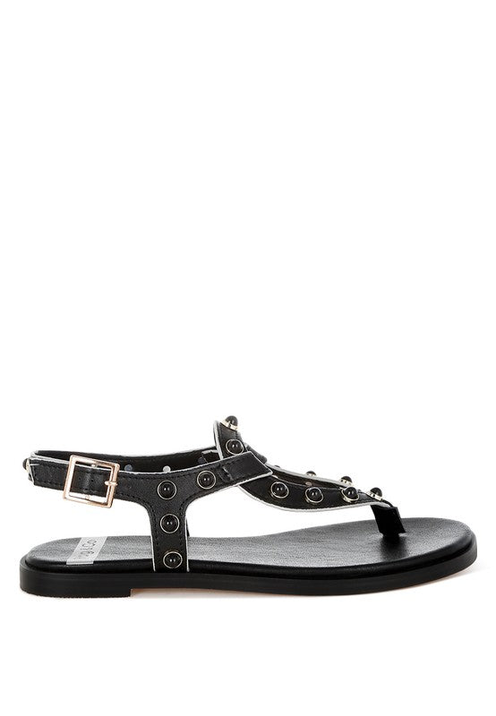Avens Pearl Rivet Studded Flats - Tigbul's Variety Fashion Shop