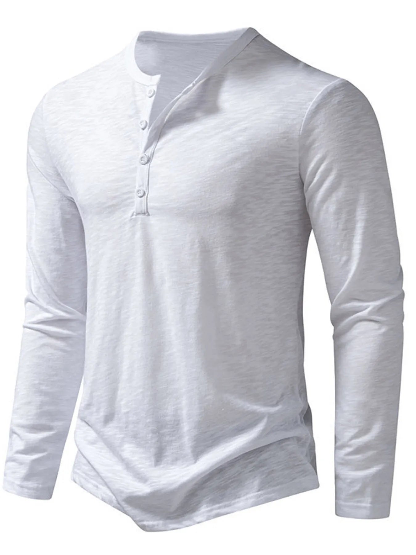 Men's Button Detail Long Sleeve T-Shirt - Tigbul's Variety Fashion Shop