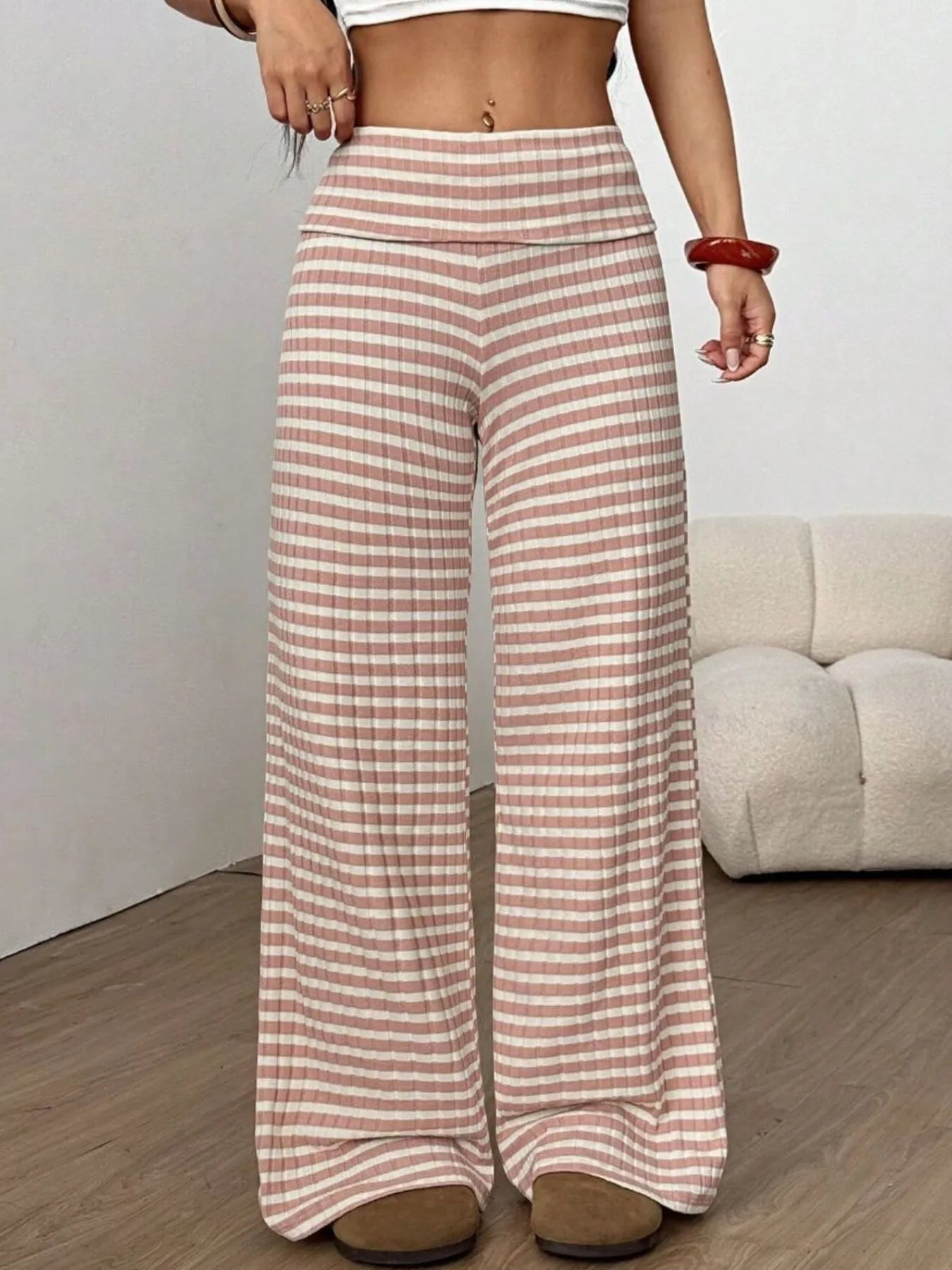 Striped Wide Leg Pants - Tigbul's Variety Fashion Shop