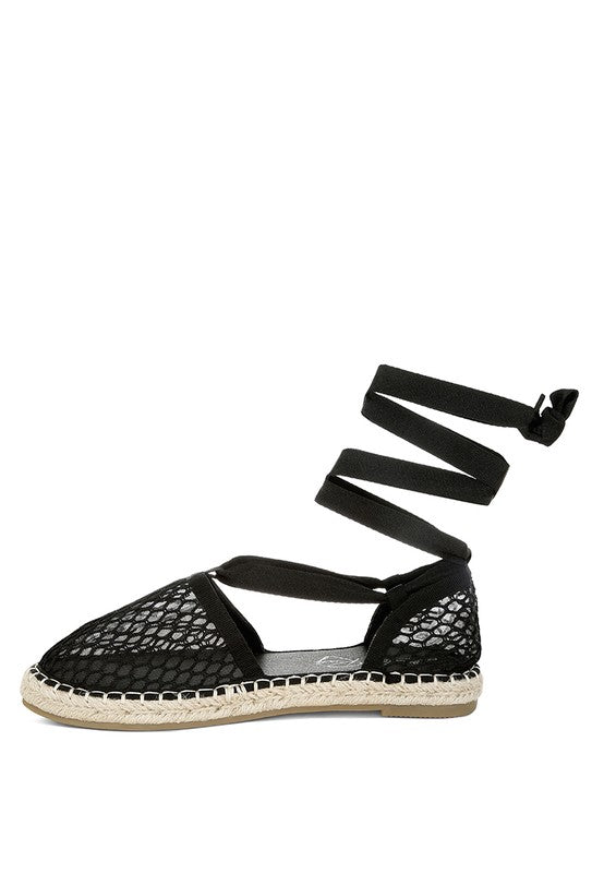 Sonara Mesh Flat Espadrille Sandals - Tigbul's Variety Fashion Shop