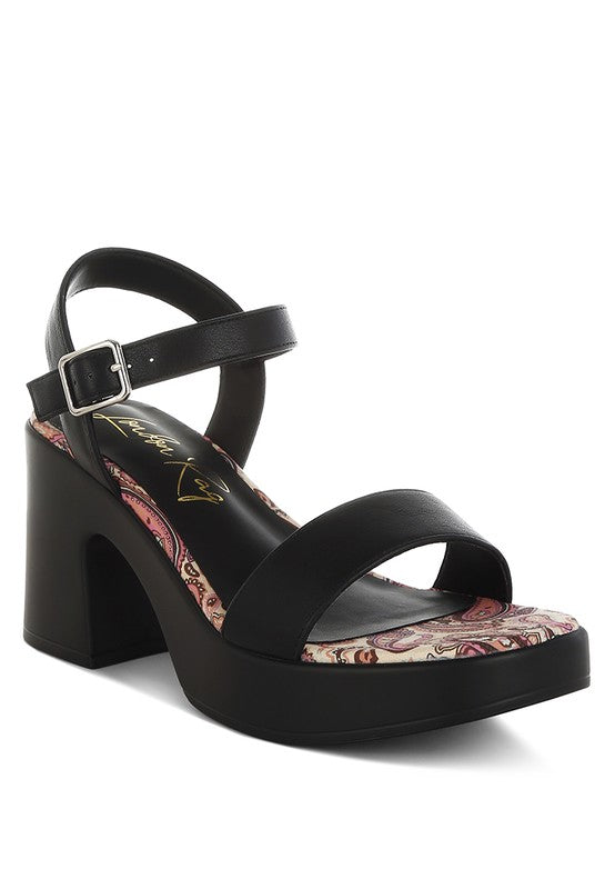 Kolata Faux Leather Pin Buckle Platform Heels - Tigbul's Variety Fashion Shop