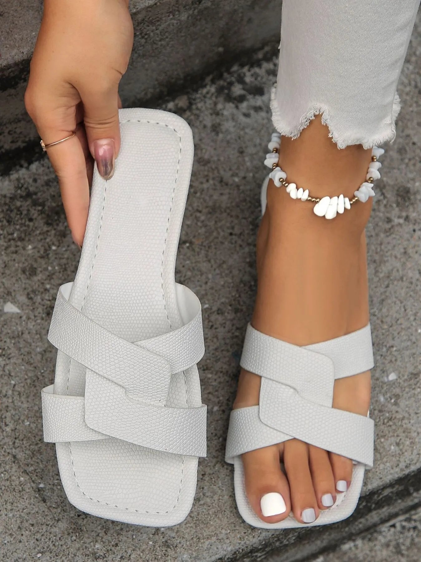 Strappy Flat Sandals - Tigbul's Variety Fashion Shop