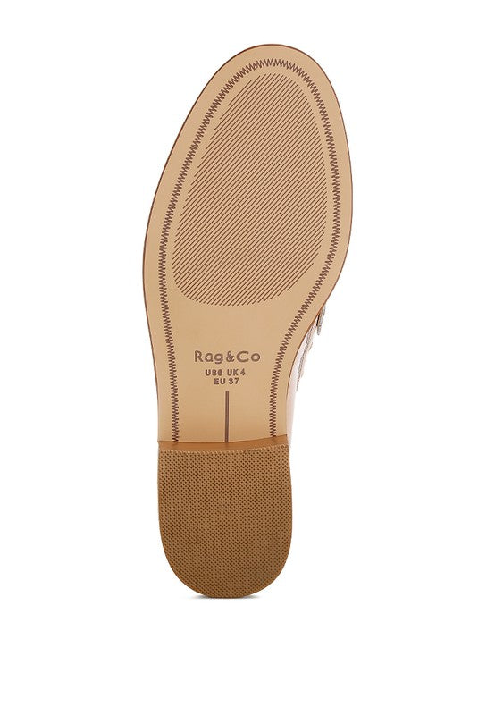 Oglavia Studs Embellished Leather Loafers - Tigbul's Variety Fashion Shop