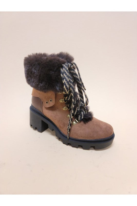 VINI-FUR COMBAT BOOTIES - Tigbul's Variety Fashion Shop