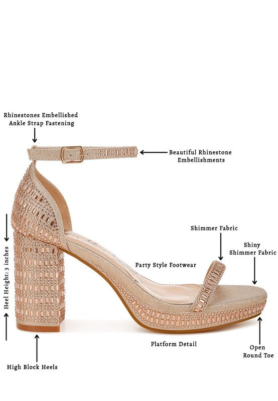 Ronan Rhinestones Embellished Block Sandals - Tigbul's Variety Fashion Shop