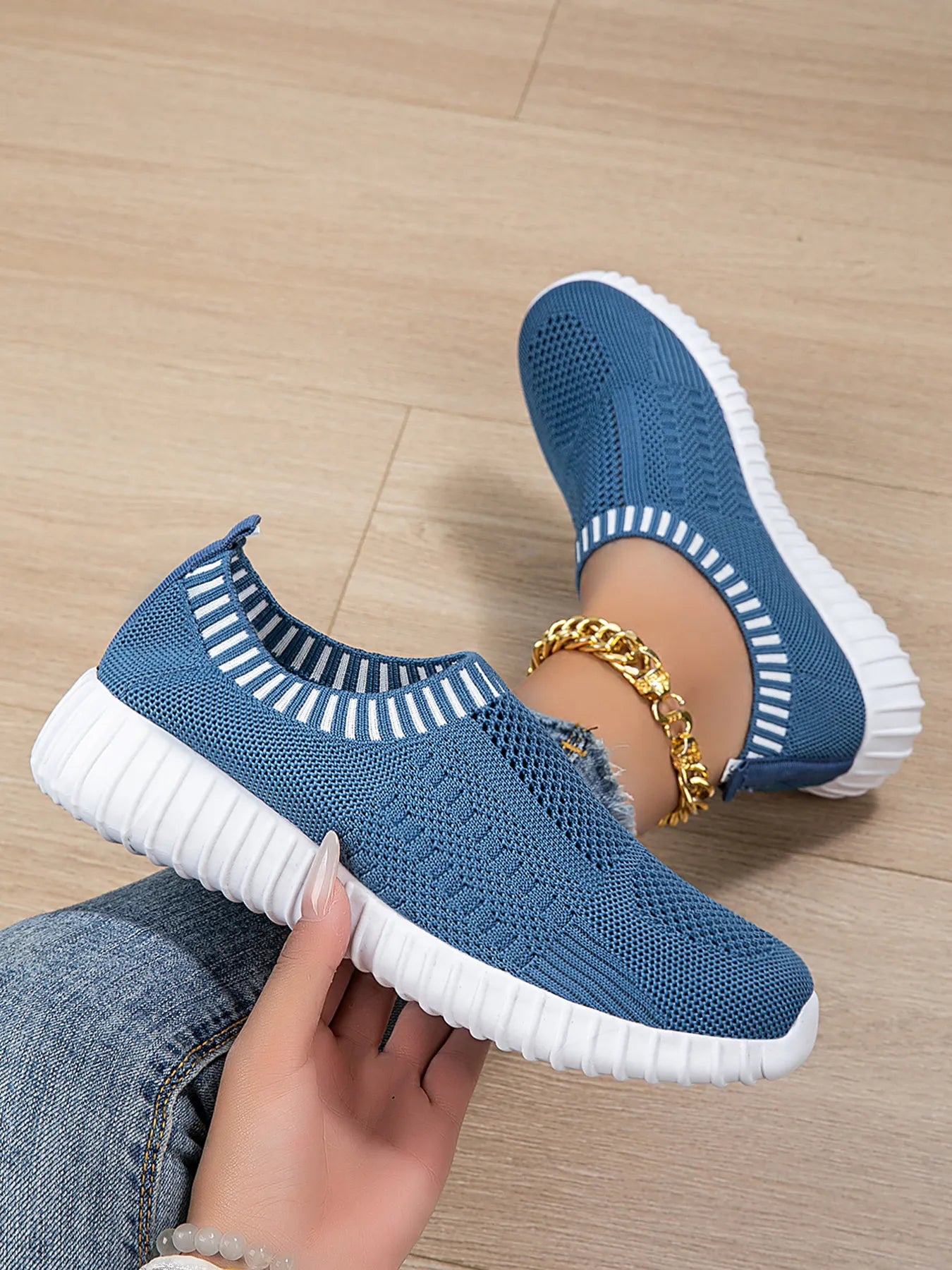 Breathable Knit Slip-On Athletic - Tigbul's Variety Fashion Shop