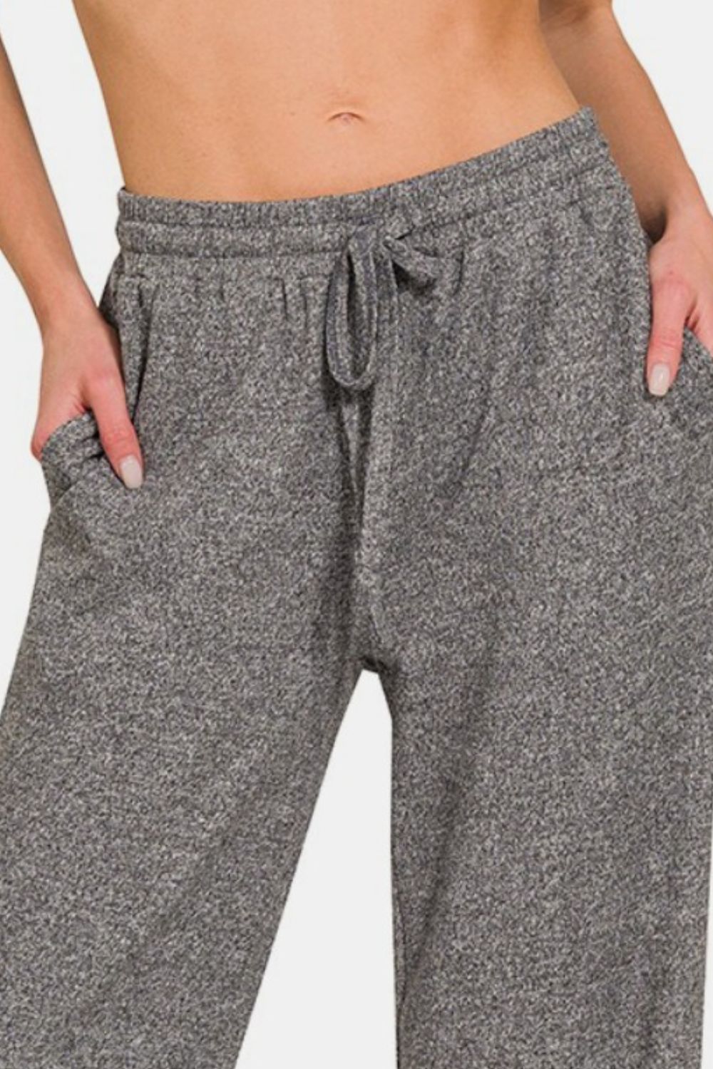 Black Drawstring Wide Leg Pants with Side Pockets - Tigbul's Variety Fashion Shop