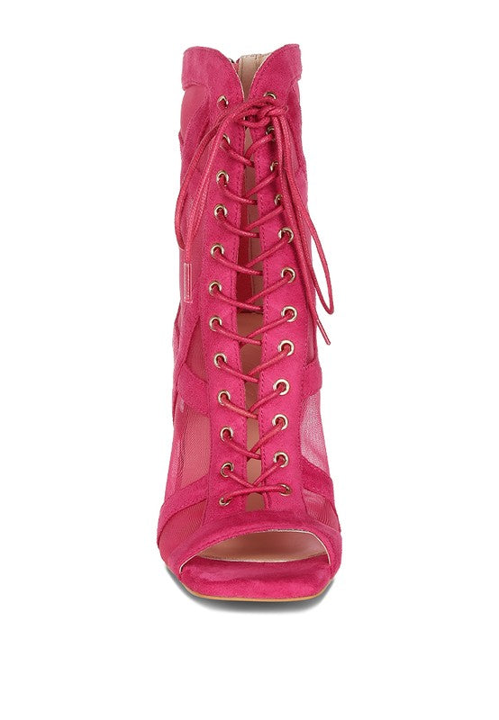 Anarki Mesh Lace-Up Ankle Boots - Tigbul's Variety Fashion Shop