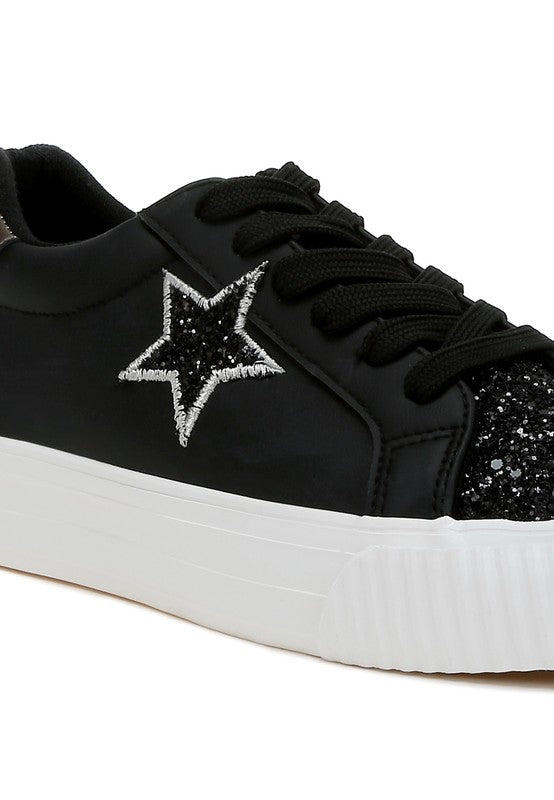 Merida Glitter Patch Chunky Sneakers - Tigbul's Variety Fashion Shop