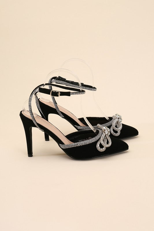 Double Bow Ankle Strap High Heel Sandals - Tigbul's Variety Fashion Shop