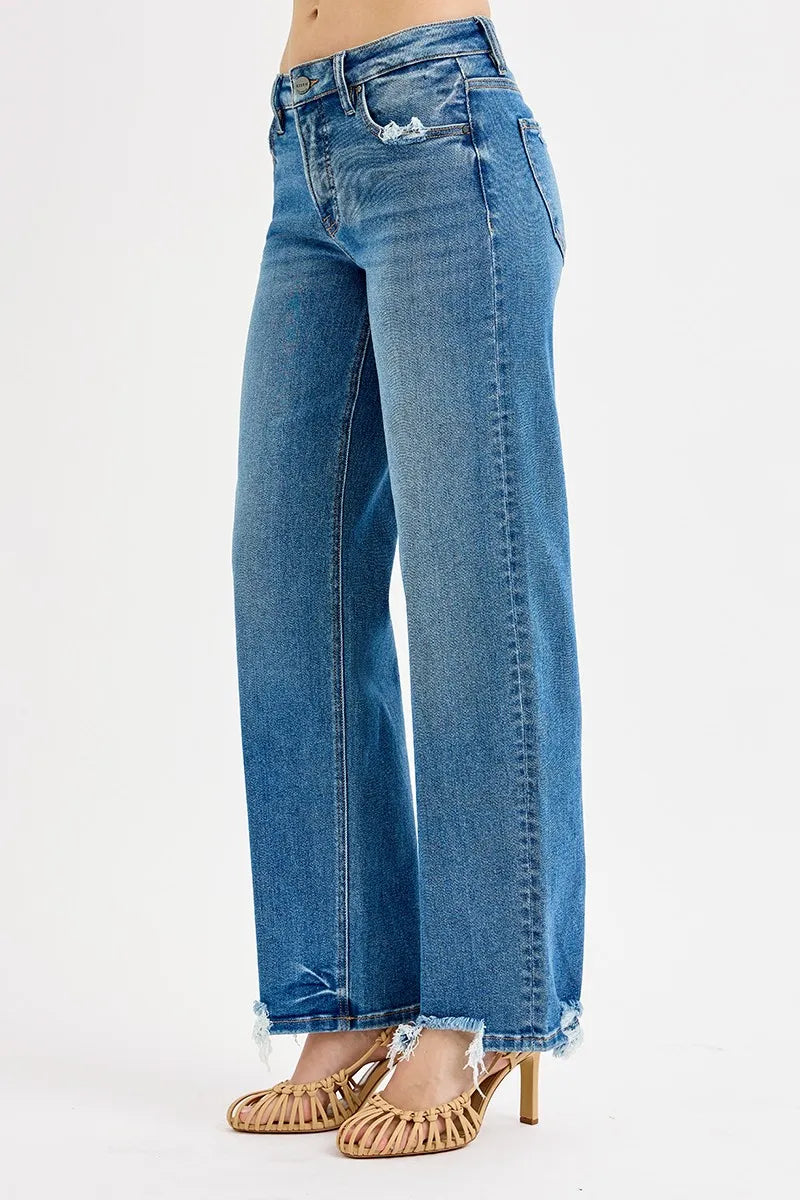 RISEN Full Size Mid Rise Baggy Jeans Plus Size - Tigbul's Variety Fashion Shop