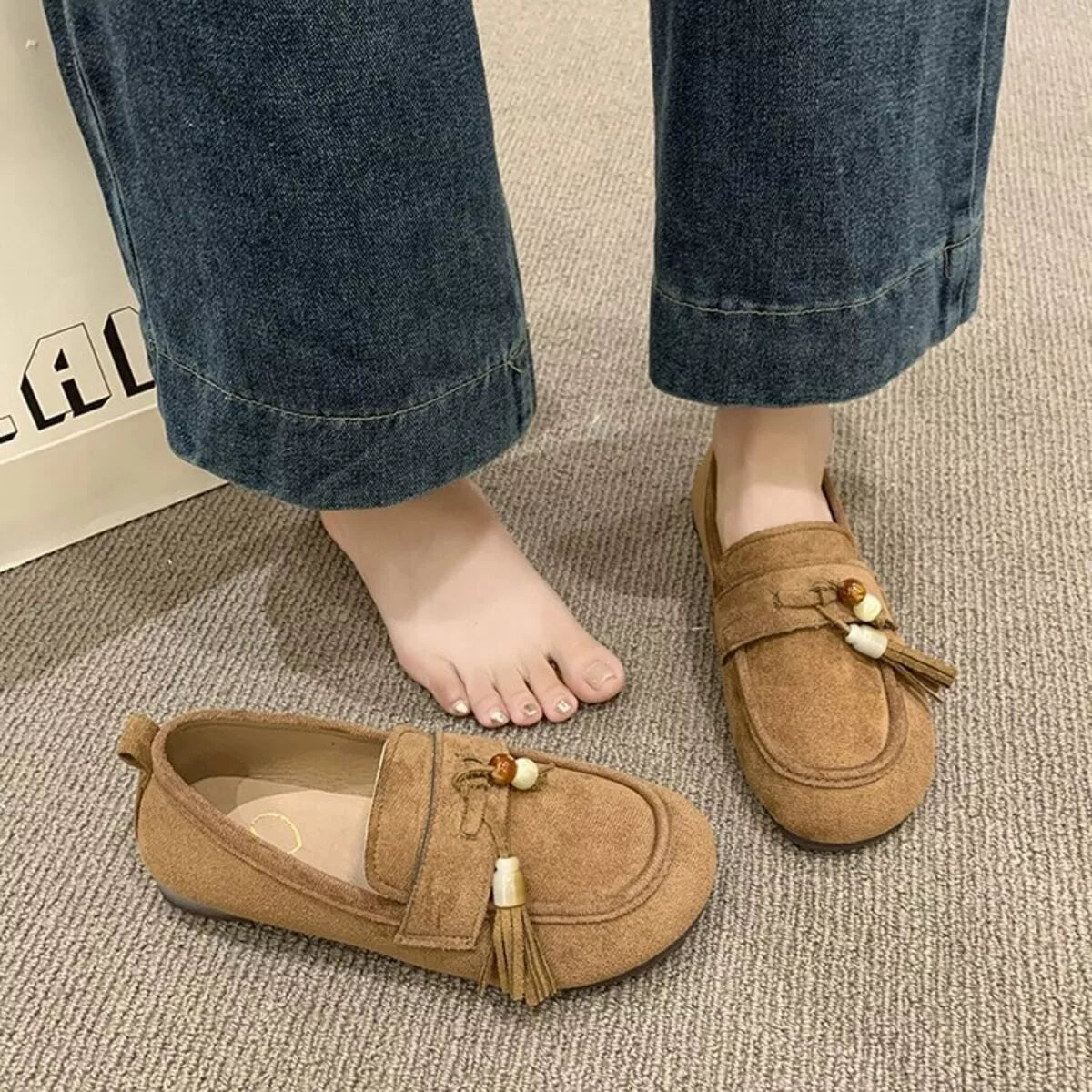 Tassel Round Toe Slip-Ons - Tigbul's Variety Fashion Shop
