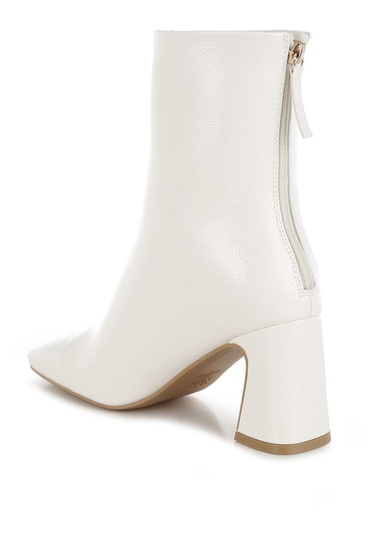 Kostaka Patent Square Toe Ankle Boots - Tigbul's Variety Fashion Shop