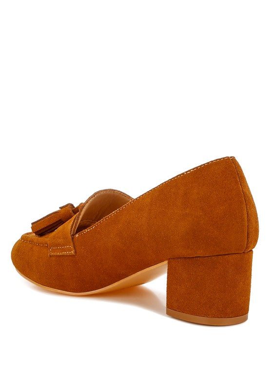 Aloha Tassels Detail Genuine Suede Loafers - Tigbul's Variety Fashion Shop