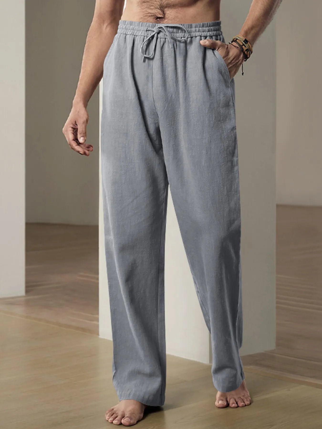 Men's Plus Size Drawstring Loose Fit Pants - Tigbul's Variety Fashion Shop