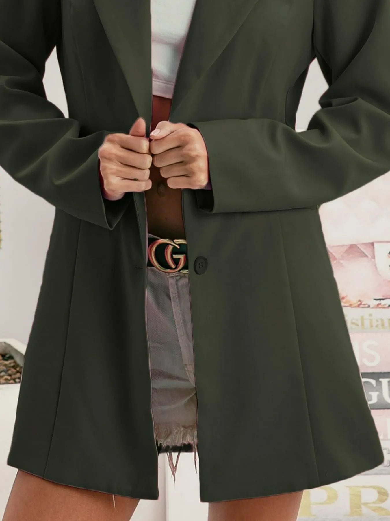 BiBi Single Breasted Peaked Lapel Blazer - Tigbul's Variety Fashion Shop
