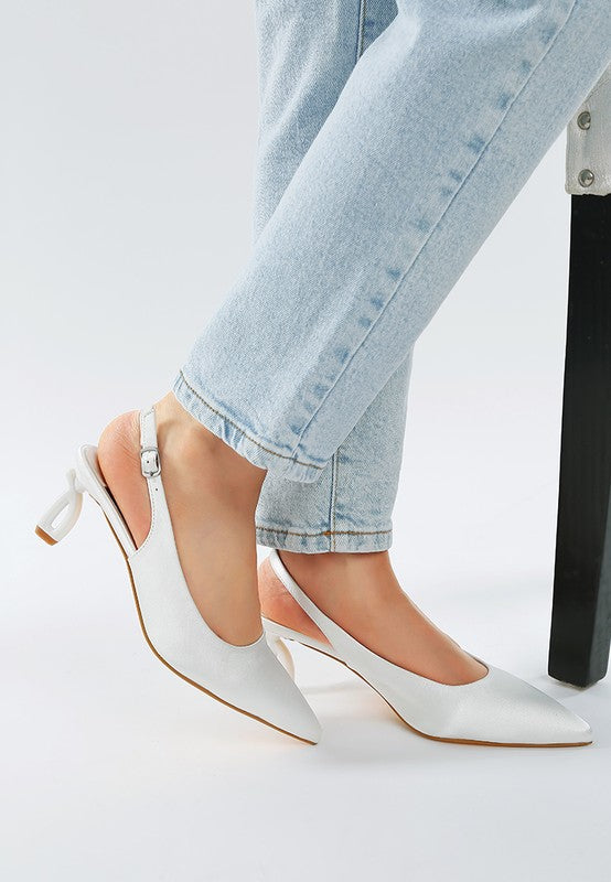 Vinca Satin Pointed Toe Slingbacks - Tigbul's Variety Fashion Shop