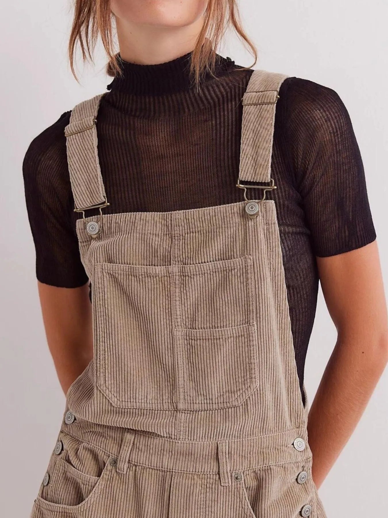 Corduroy Wide-Leg Overall with Adjustable Straps - Tigbul's Variety Fashion Shop