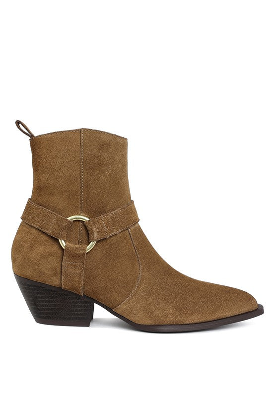 Jockey Harness Detail Ankle Boots - Tigbul's Variety Fashion Shop