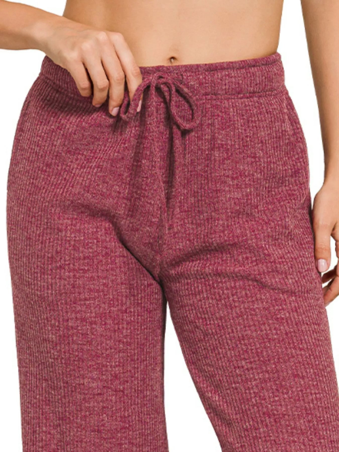 Zenana Ribbed Drawstring Lounge Pants - Tigbul's Variety Fashion Shop