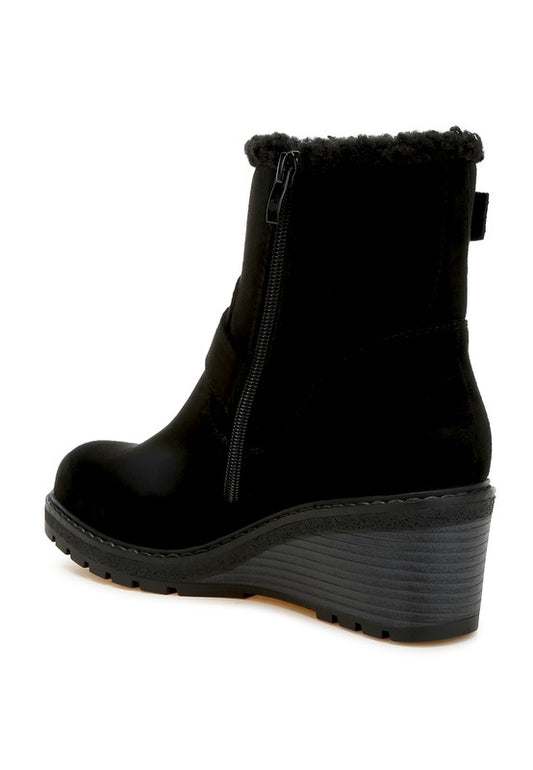 Big horn Faux Fur Harness Boots - Tigbul's Variety Fashion Shop