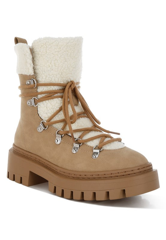 Omul Fleece & Faux Leather Boots - Tigbul's Variety Fashion Shop