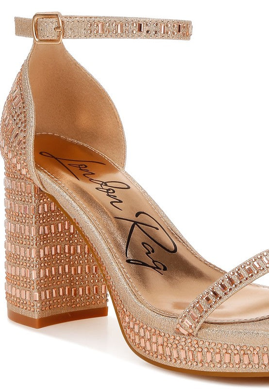 Ronan Rhinestones Embellished Block Sandals - Tigbul's Variety Fashion Shop