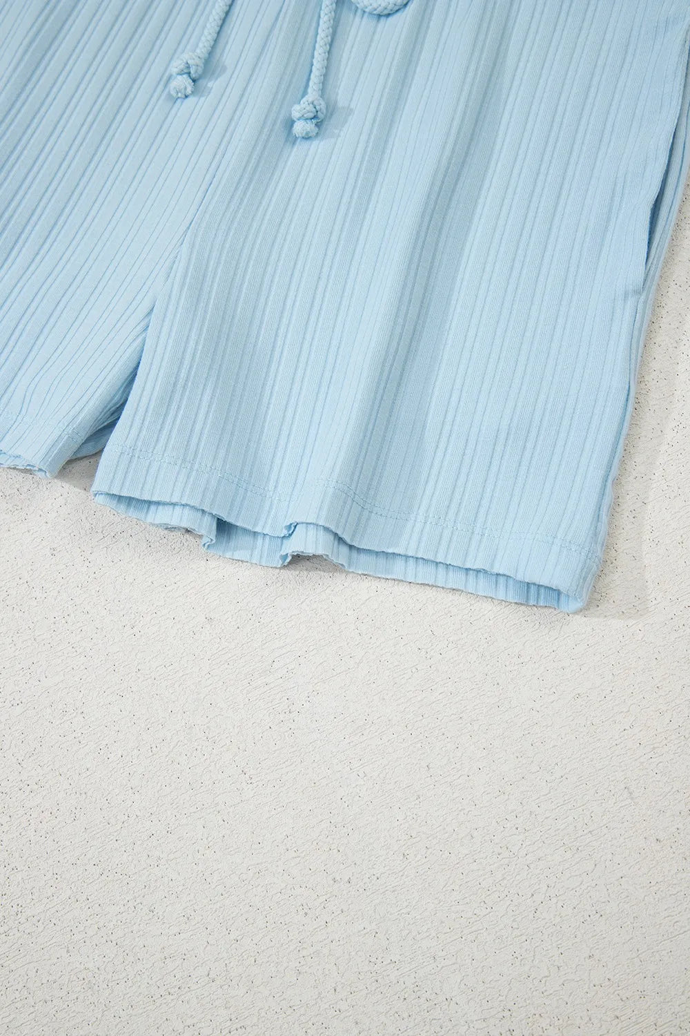 Summer Ribbed Sleeveless Drawstring Romper - Tigbul's Variety Fashion Shop
