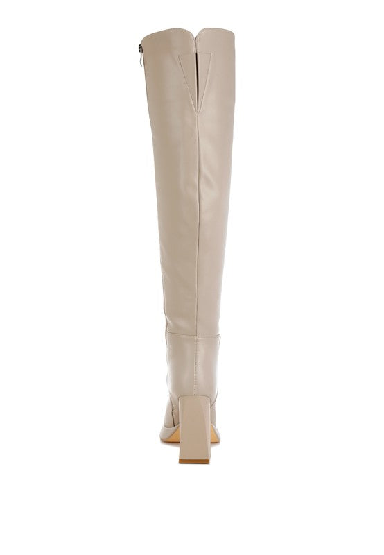 Nenana Faux Leather Knee-High Boots - Tigbul's Variety Fashion Shop