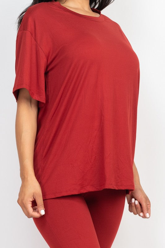 Oversized T-shirt & Leggings Set - Tigbul's Variety Fashion Shop