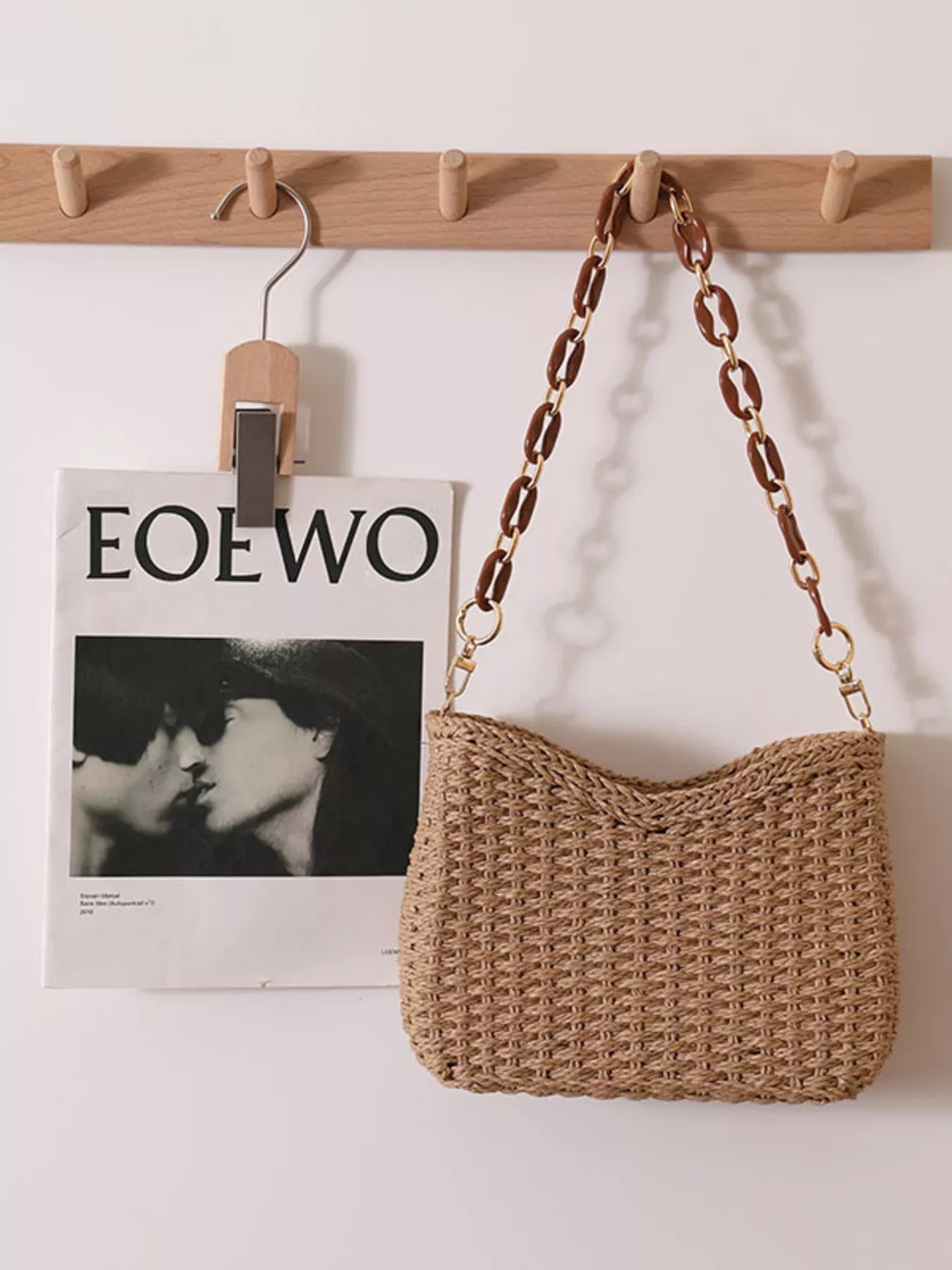 Woven Straw Shoulder Bag - Tigbul's Variety Fashion Shop