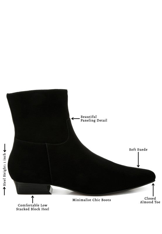 Hakra Flared Heel Suede Boots - Tigbul's Variety Fashion Shop