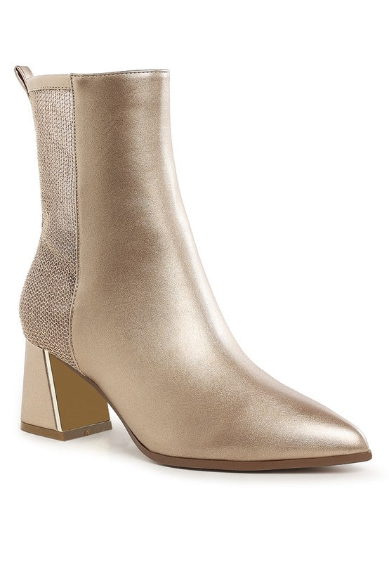 Mimosa Mesh Detail Pointy Ankle Boots - Tigbul's Variety Fashion Shop