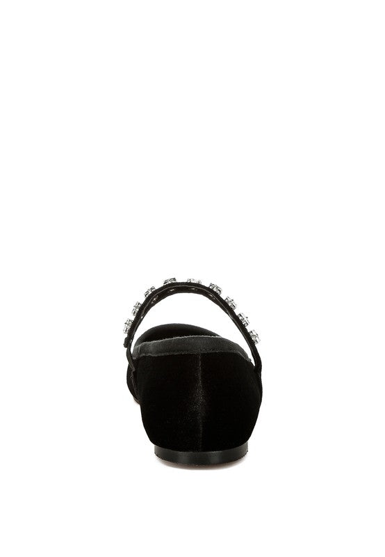 Aralia Velvet Mary Jane Ballerinas - Tigbul's Variety Fashion Shop