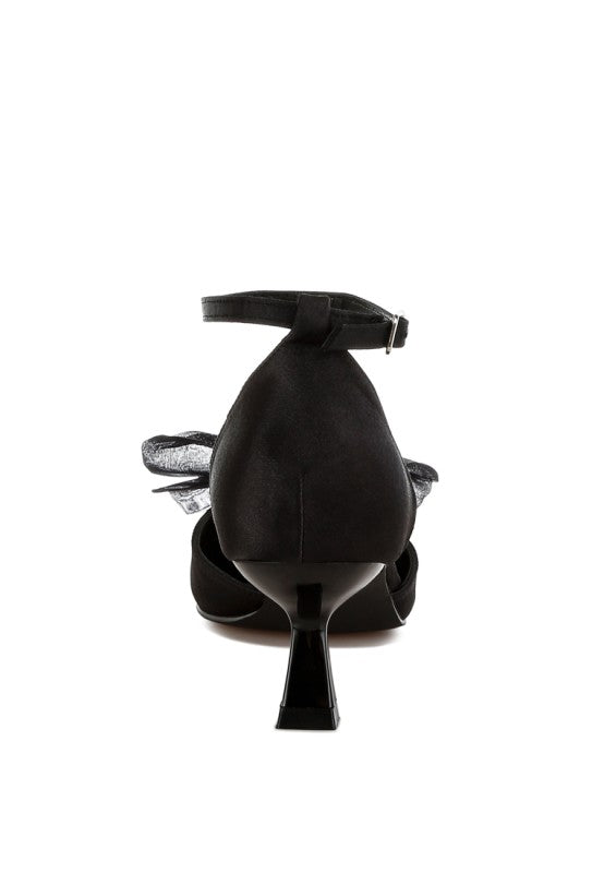 Cadell Bow Detail Satin Sandals - Tigbul's Variety Fashion Shop