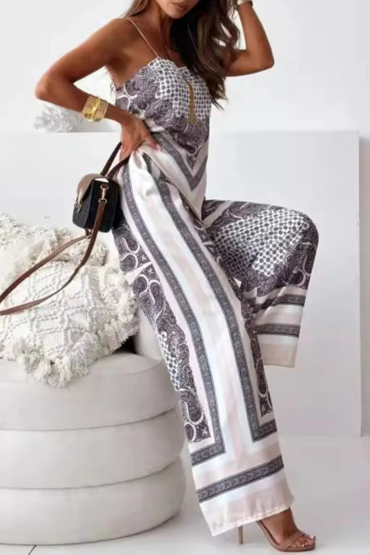 Printed Cami and Wide Leg Pants Set - Tigbul's Variety Fashion Shop