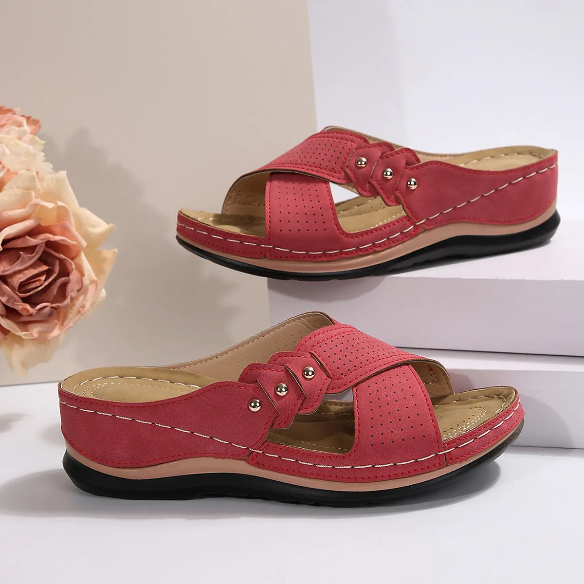 Crisscross Open Toe Wedge Sandals - Tigbul's Variety Fashion Shop