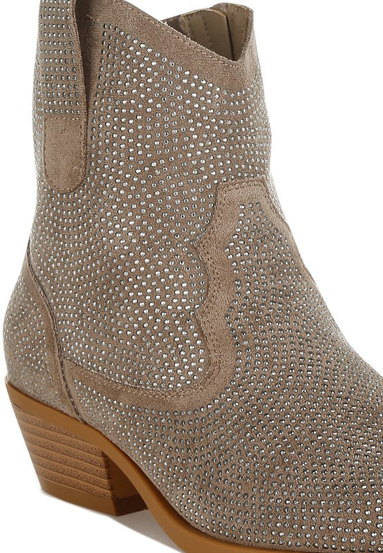 Costello Rhinestones Embellished Cowboy Boots - Tigbul's Variety Fashion Shop