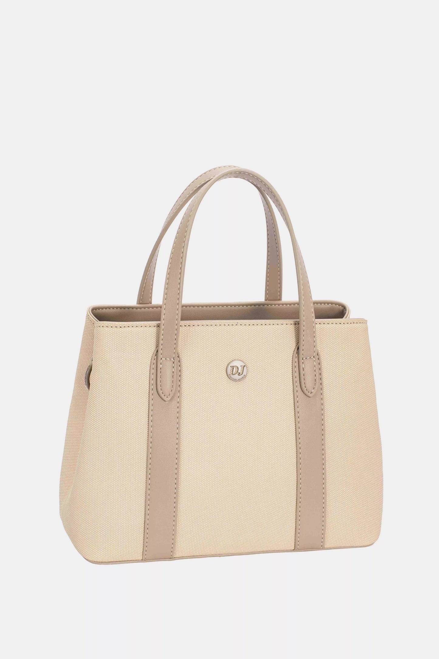 David Jones Canvas Handbag with Leather Trim - Tigbul's Variety Fashion Shop